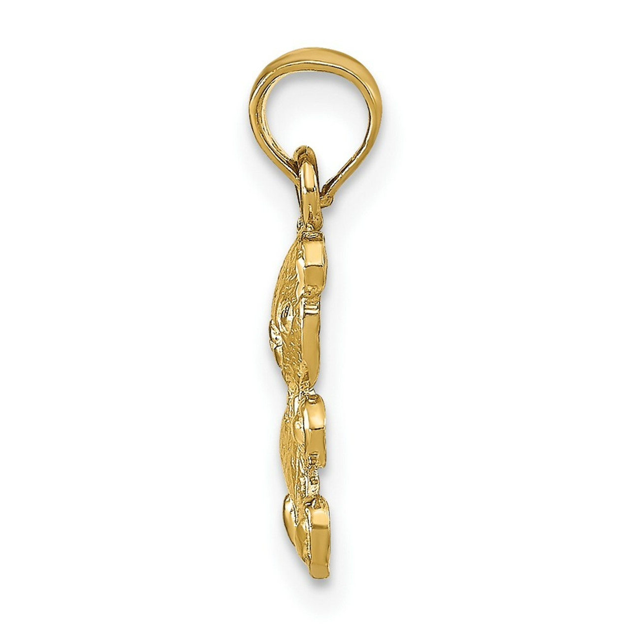14K Yellow Gold 2-D Teddy Bear Pendant - (A86-938)