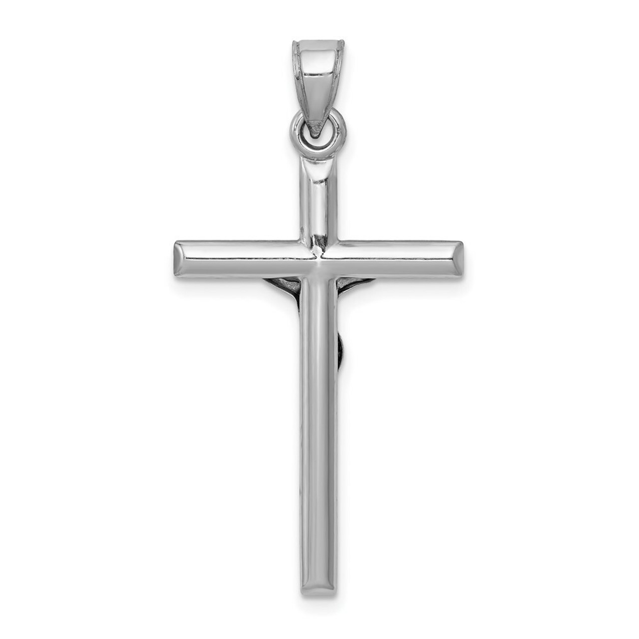 14K White Gold Crucifix Pendant 39mm length - (A86-975)