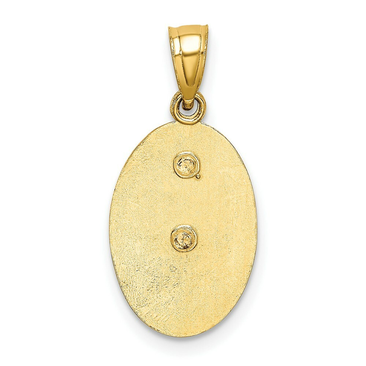 14k Two Tone Gold Diamond-cut Lady of Guadalupe 15 Pendant - (A87-375)