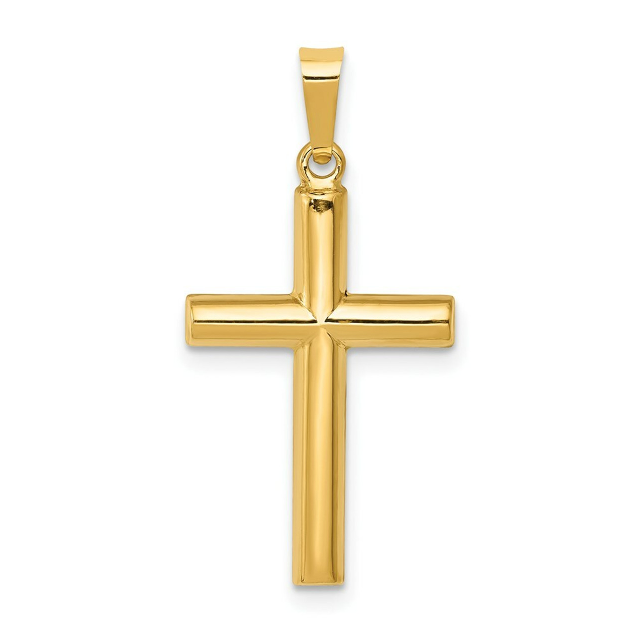 14K Yellow Gold Hollow Cross Pendant 25mm length - (B11-414)