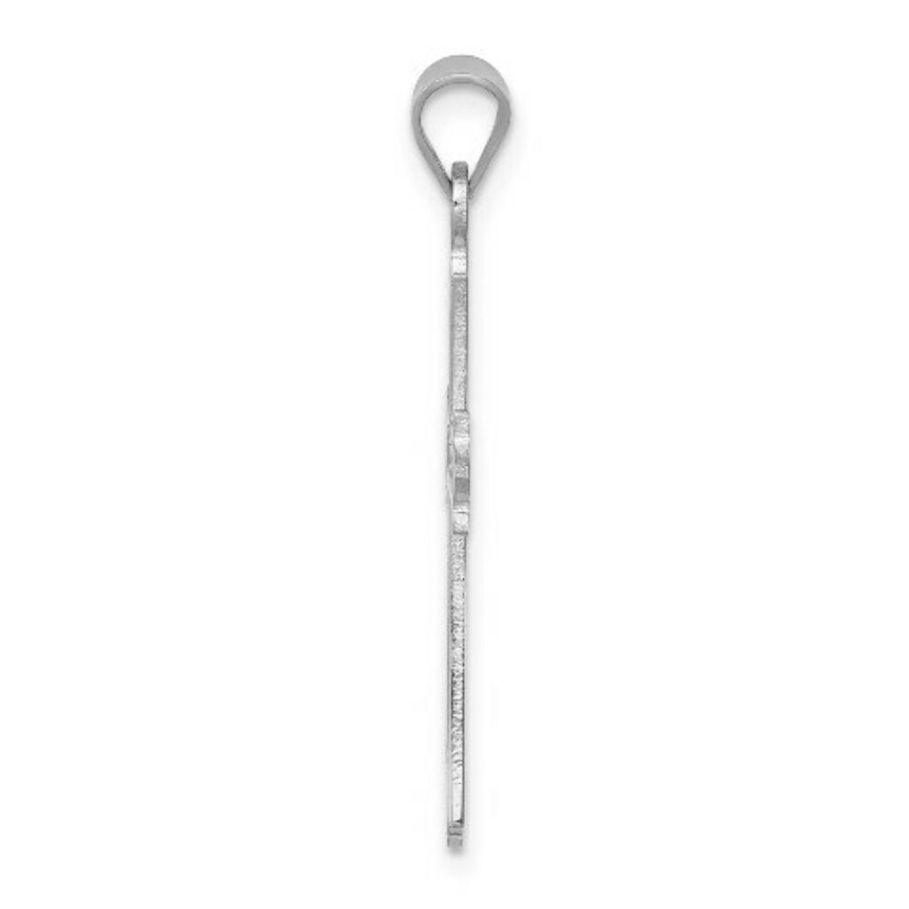 14K White Gold Budded Cross Pendant - (B11-440)