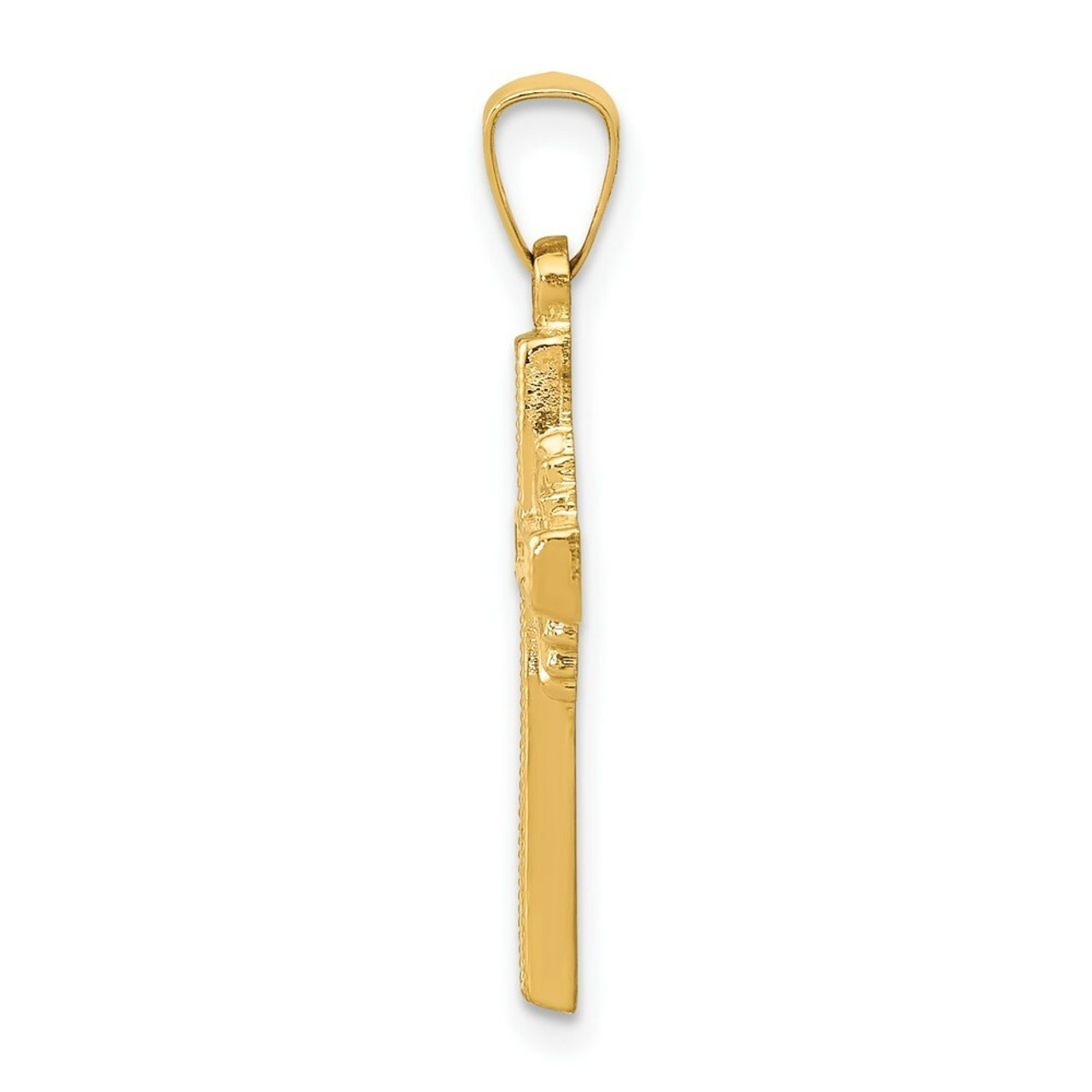 14K Yellow Gold Polished Celtic Cross Pendant - (B11-655)