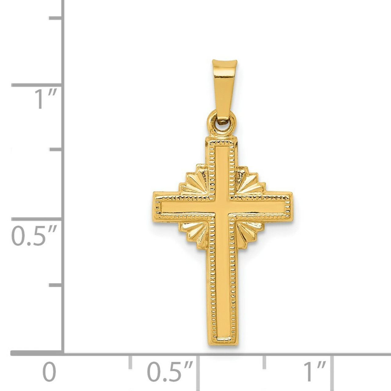 14K Yellow Gold Polished Celtic Cross Pendant - (B11-655)