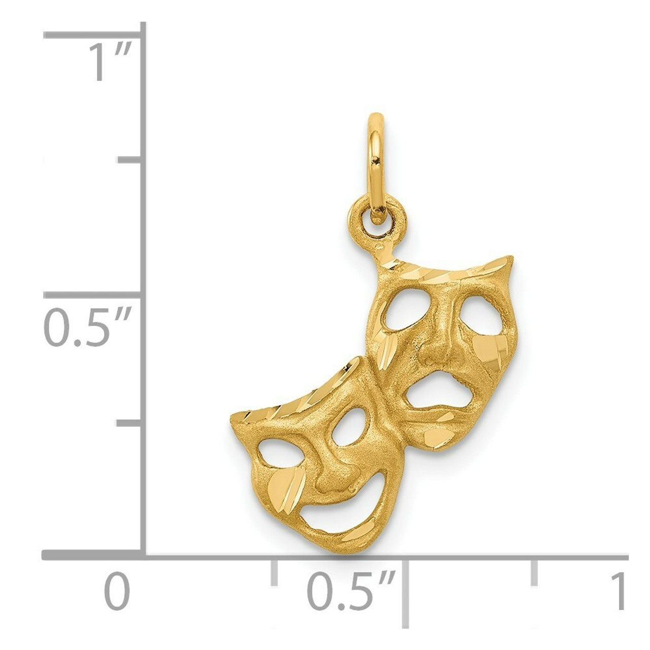 14K Yellow Gold Comedy/Tragedy Charm - (A82-803)