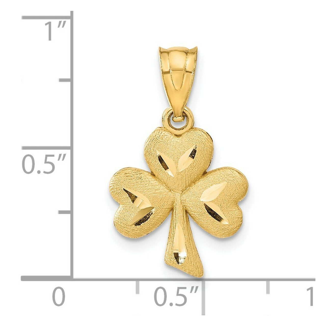 14K Yellow Gold Shamrock Charm - (A82-920)