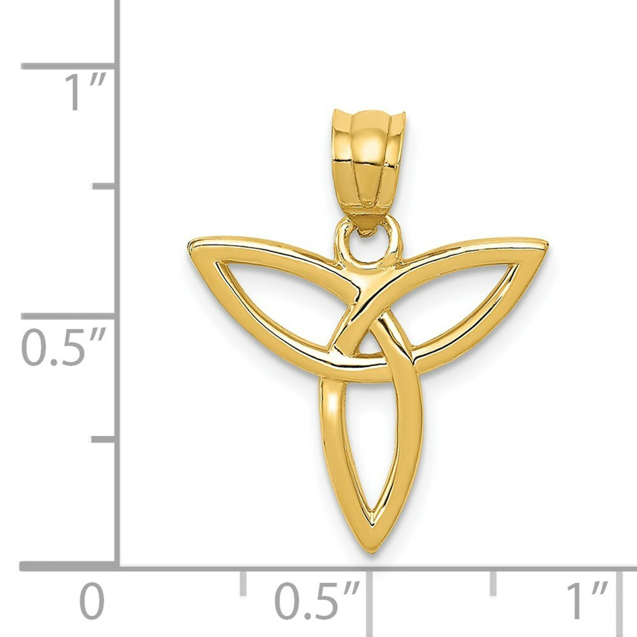 14K Yellow Gold Trinity Celtic Symbol Pendant - (A82-926)