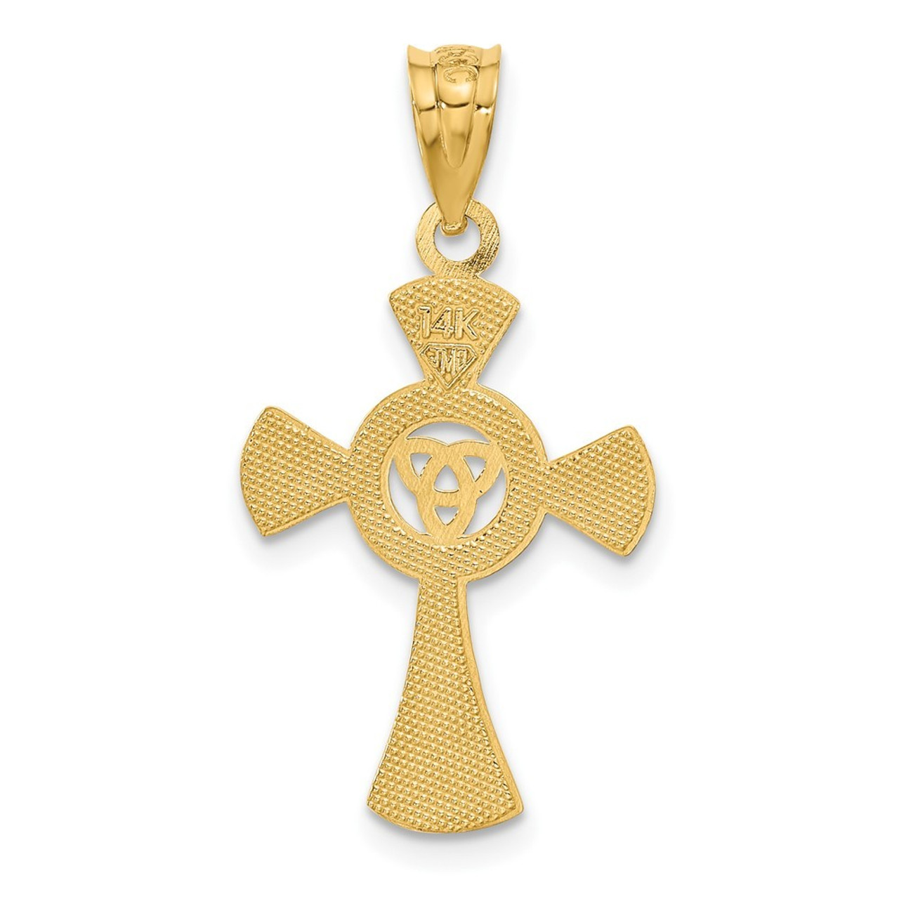 14K Yellow Gold Celtic Cross Pendant 33mm length - (A83-103)