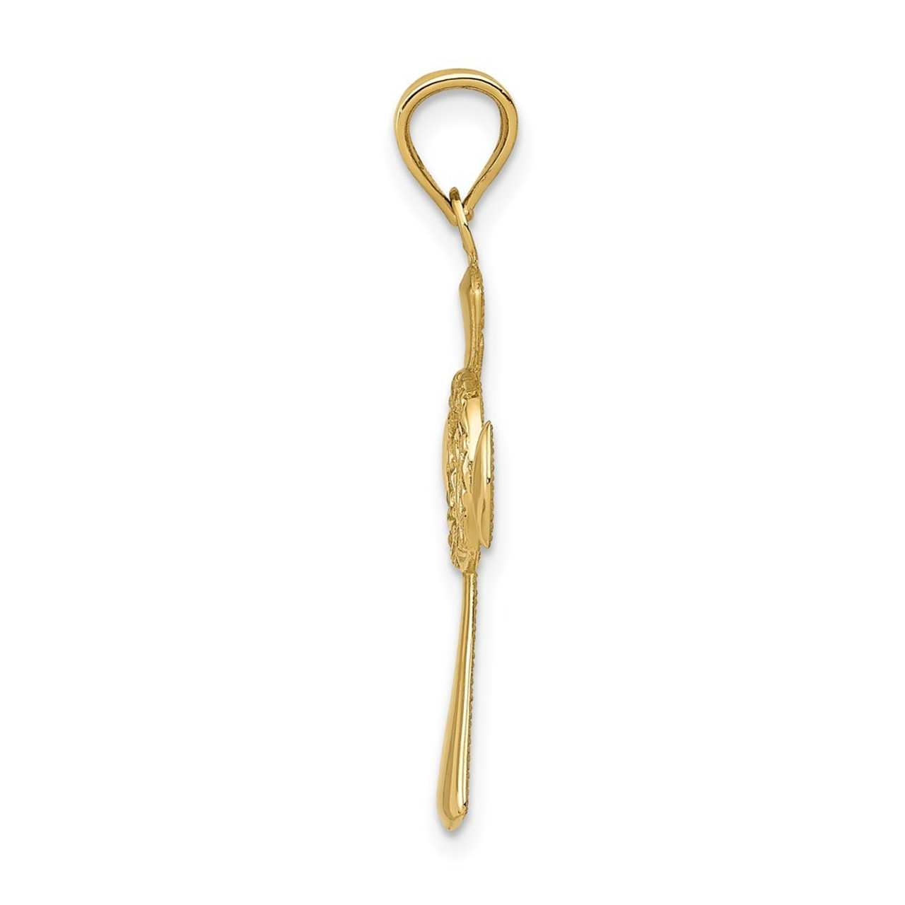14K Yellow Gold Celtic Cross Pendant 33mm length - (A83-103)
