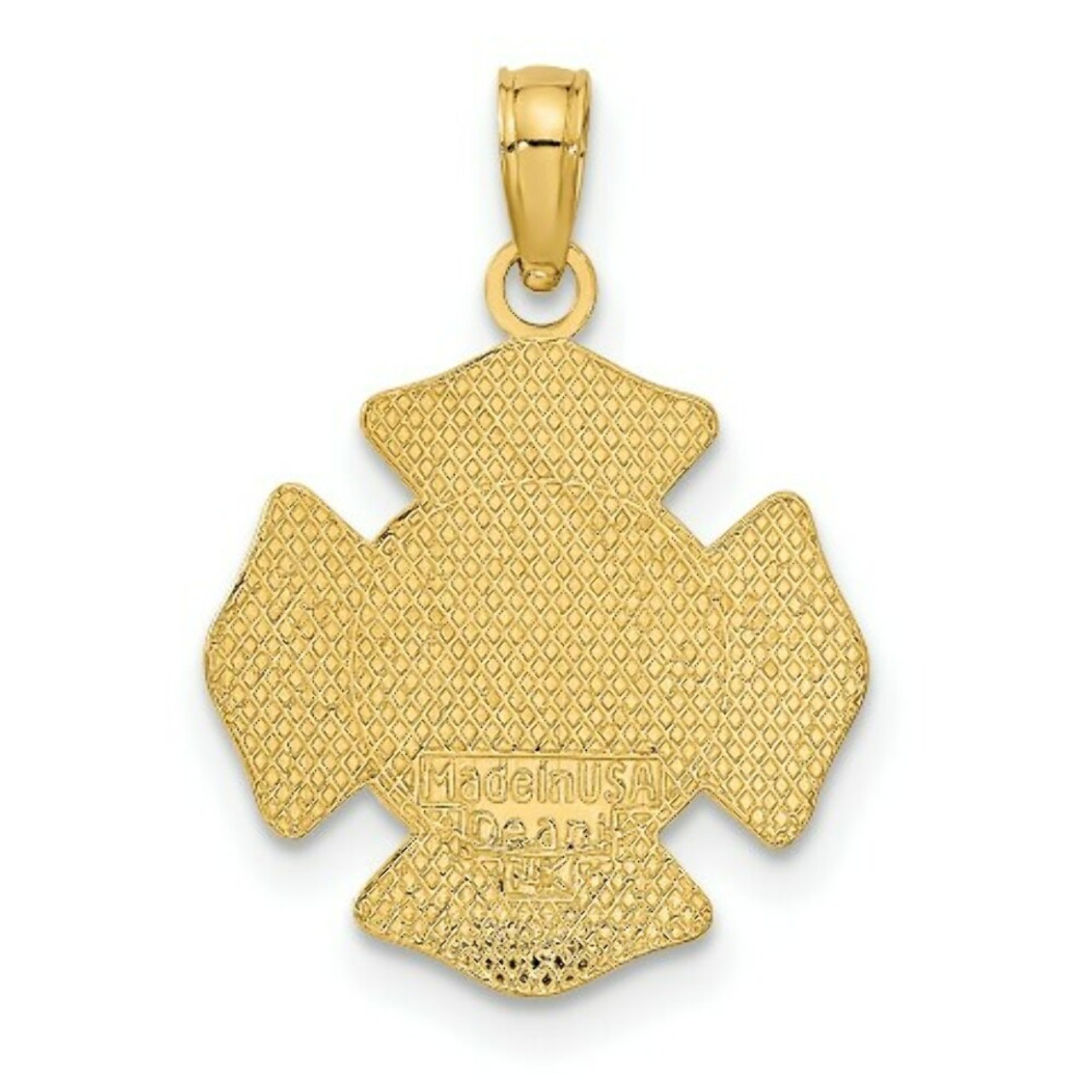 14K Yellow Gold Small St. Florian Badge Pendant - (A83-155)
