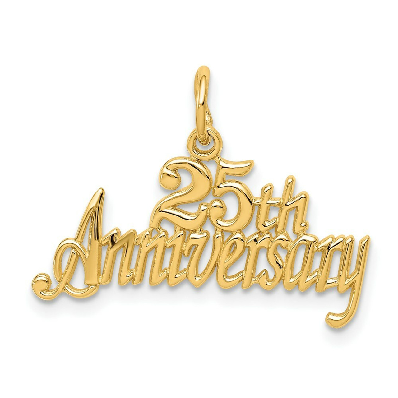 14K Yellow Gold 25th Anniversary Charm - (A83-343)