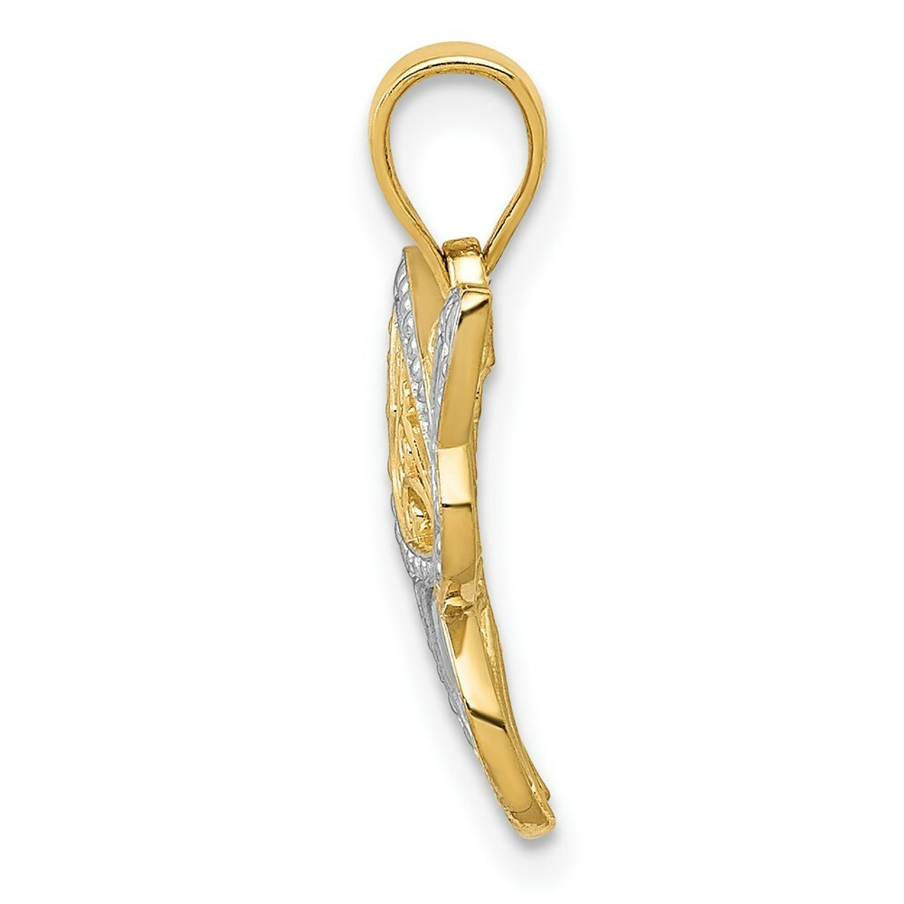 14K Yellow Gold & Rhodium Buttterfly Charm - (A84-374)