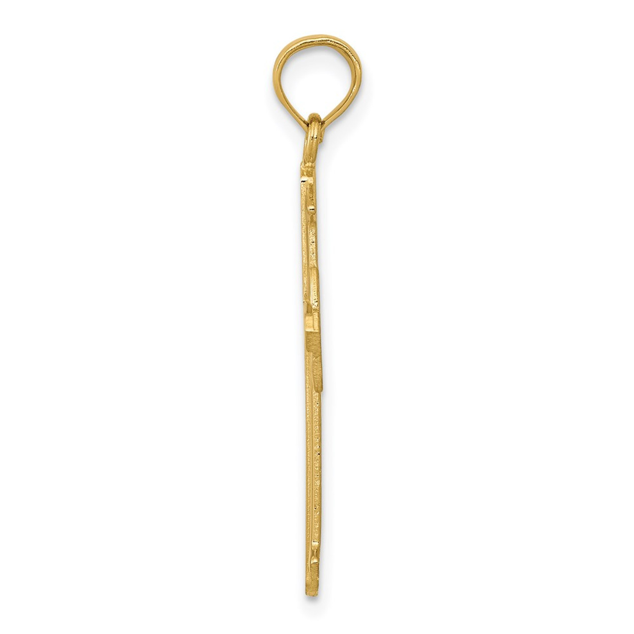 14K Yellow Gold Passion Cross Pendant 29mm length - (A84-462)