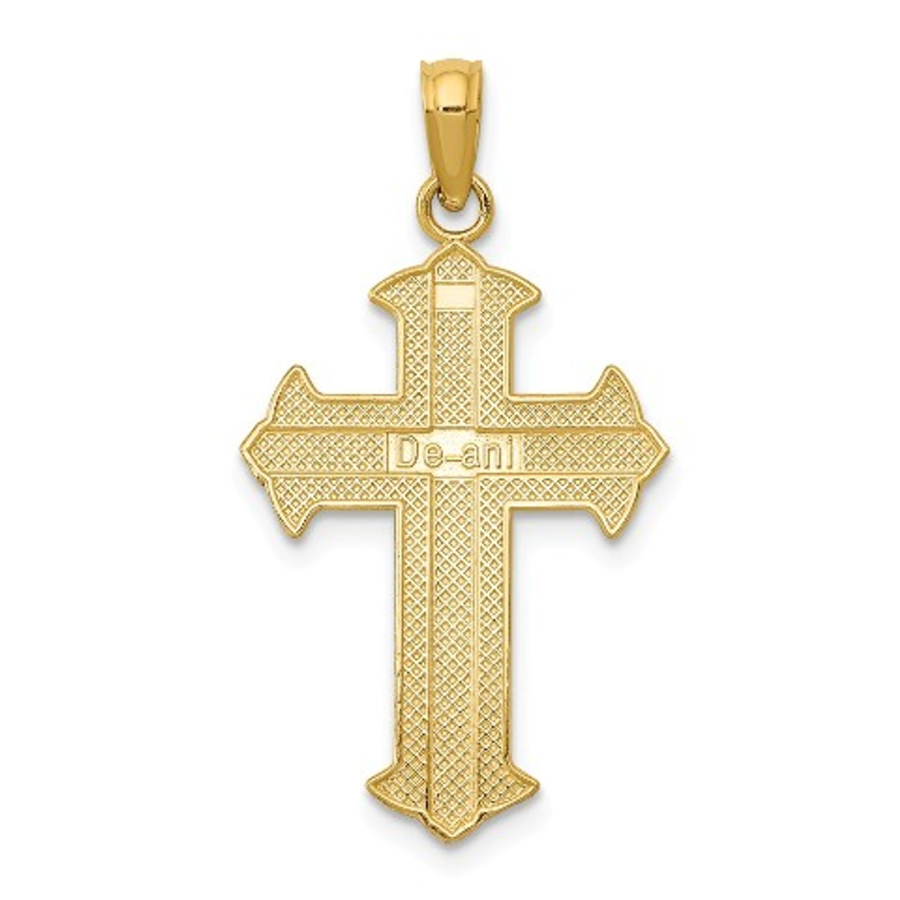 14K Yellow Gold Passion Cross Pendant 29mm length - (A84-462)