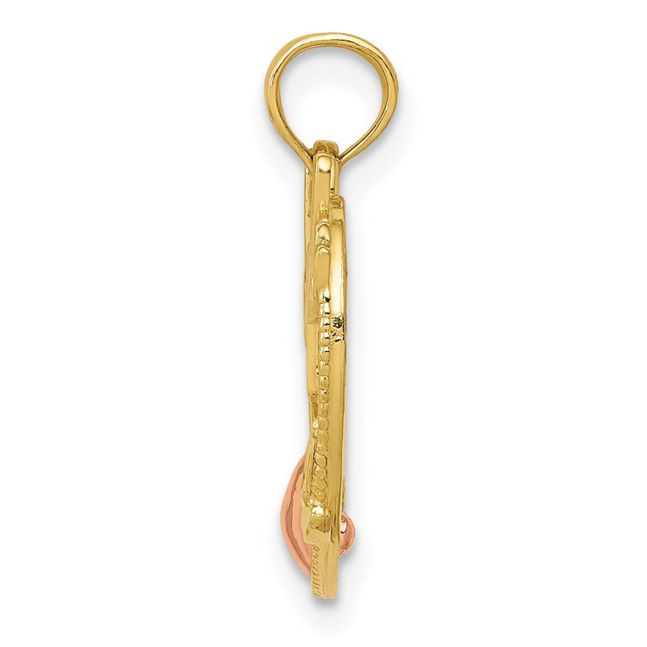 14K Two-tone Gold #1 Wife In Heart with Heart Pendant - (A84-747)