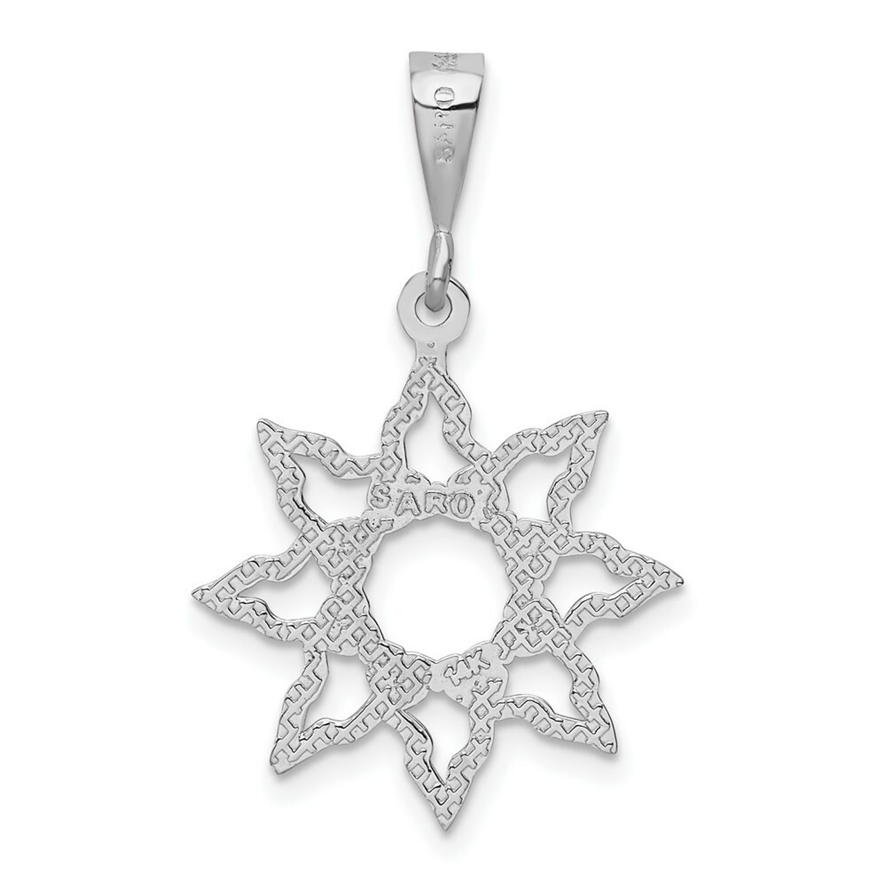 14K White Gold Sun Charm - (A85-301)