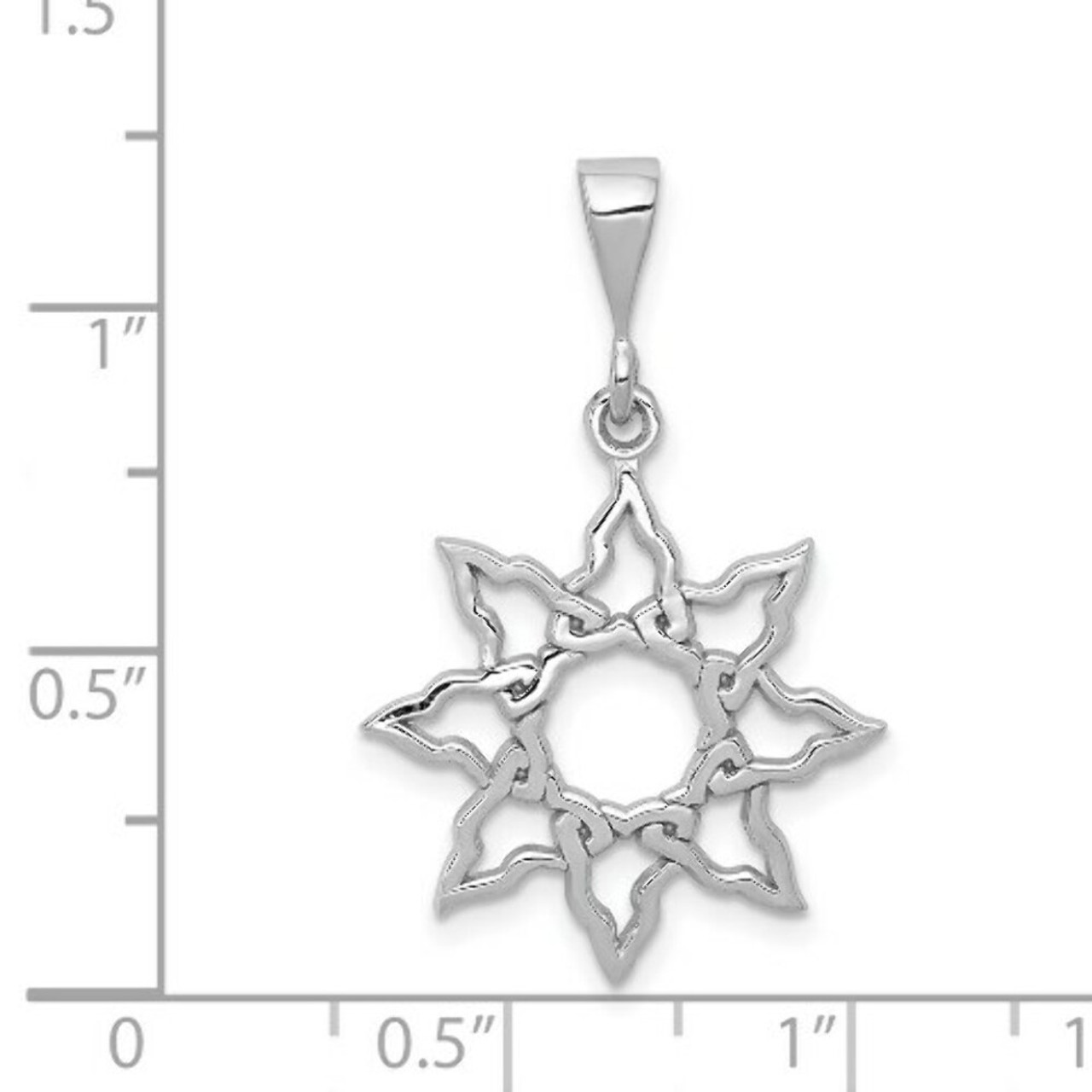 14K White Gold Sun Charm - (A85-301)