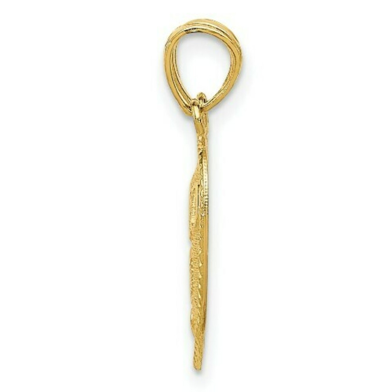 14k Yellow Gold Break Apart Diamond-cut Te Amo Heart Pendant - (A85-980)