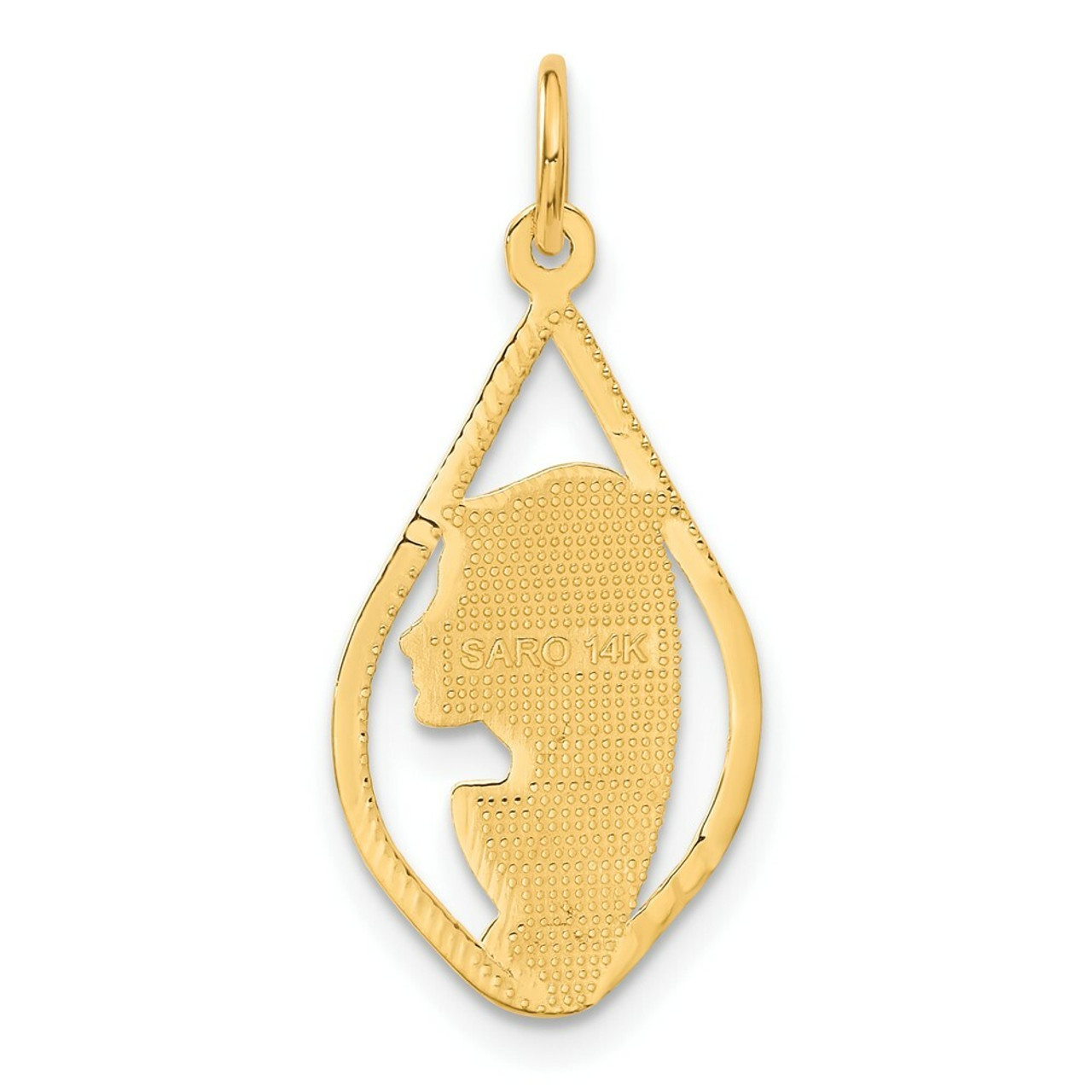 14K Yellow Gold Blessed Mary Charm - (A86-733)