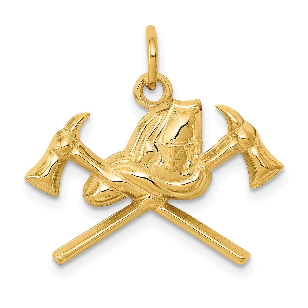 14K Yellow Gold Fire Department Charm - (A86-971)
