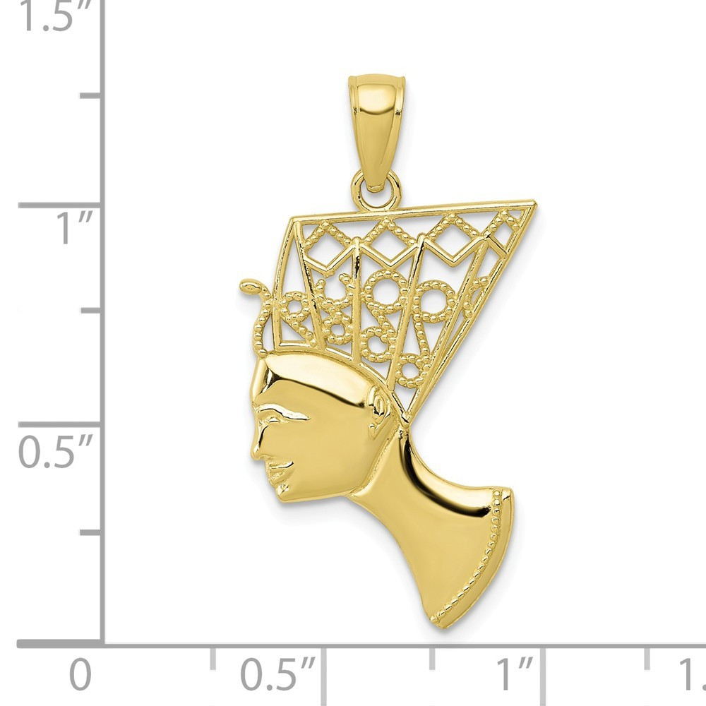 10K Yellow Gold Nefertiti Pendant - (A88-772) - Roy Rose Jewelry