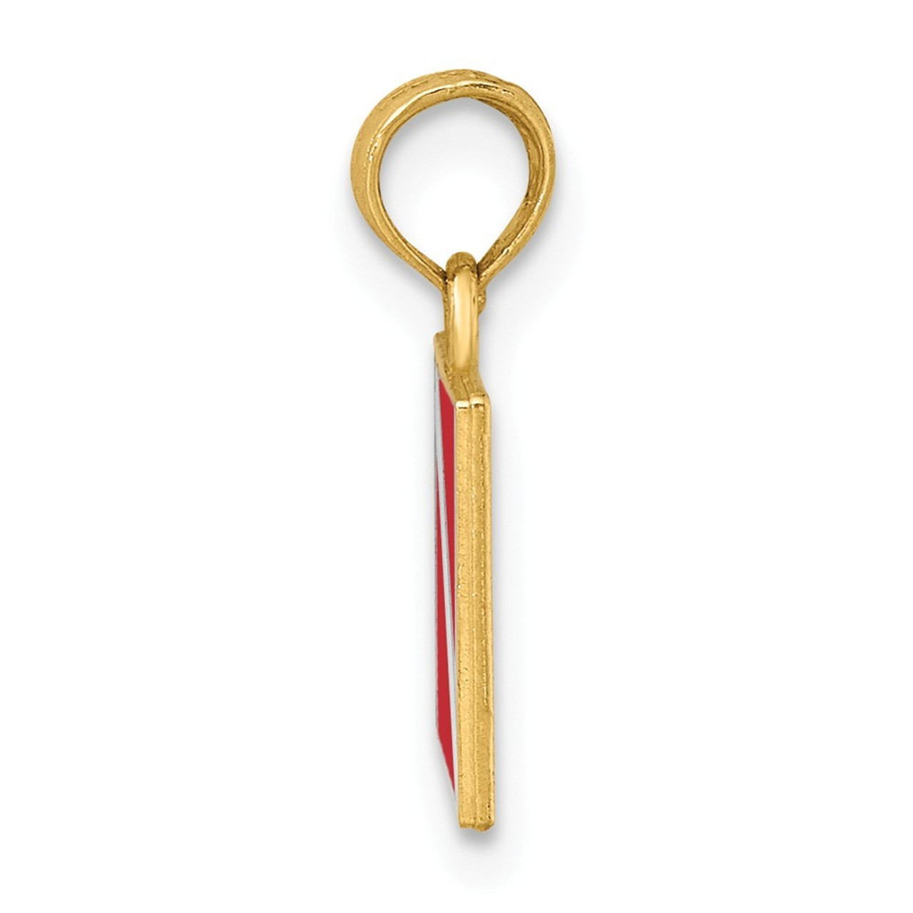 14K Yellow Gold Dive Flag With Red & White Enamel - (A91-376)