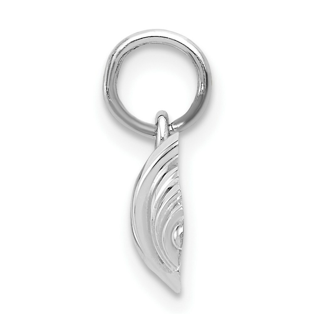 14K White Gold Barbell Charm Pendant - (A98-408)