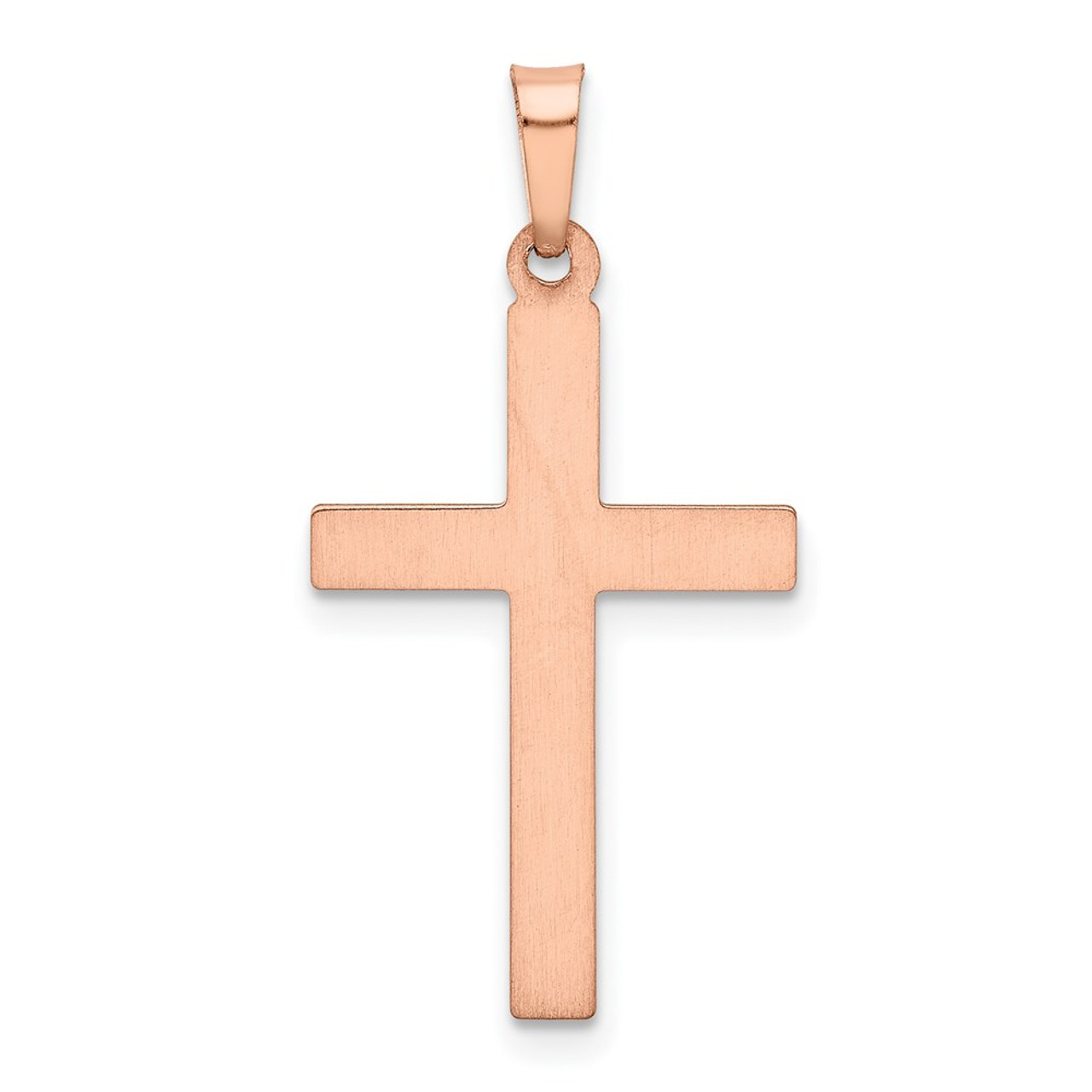 14K Rose Gold Rhodium Hollow Cross Pendant - (B11-316)
