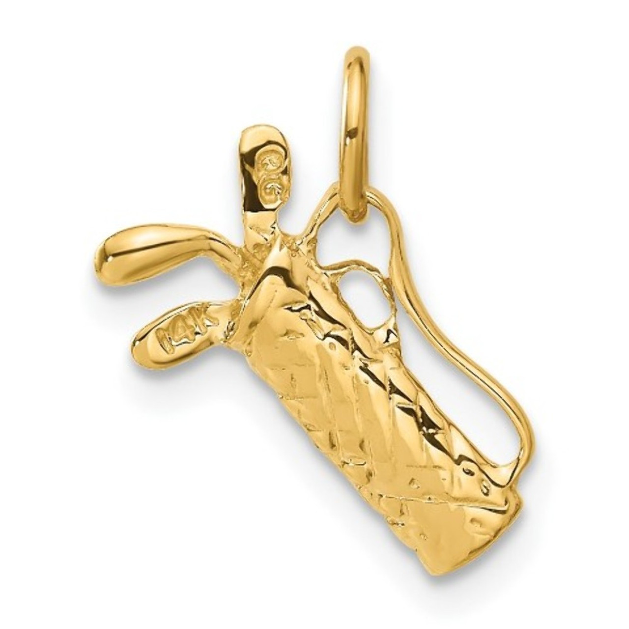 14K Yellow Gold Golf Bag Charm - (A82-587)