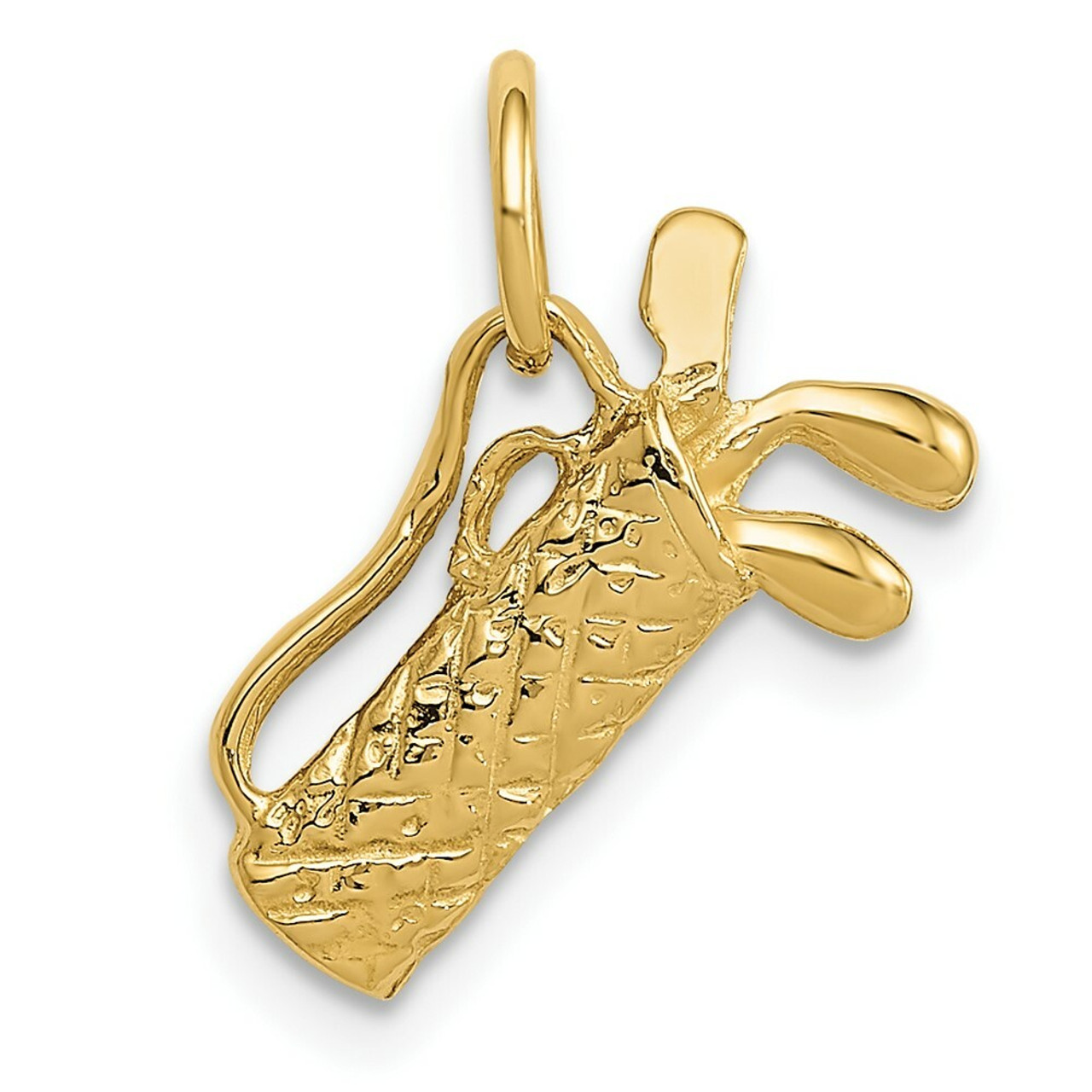 14K Yellow Gold Golf Bag Charm - (A82-587)