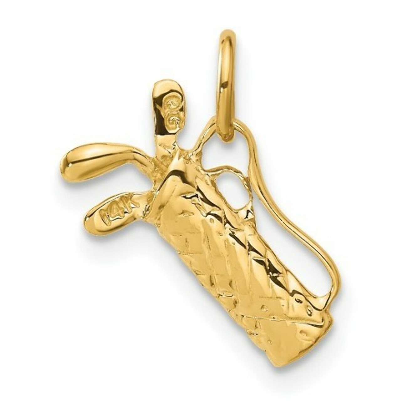 14K Yellow Gold Golf Bag Charm - (A82-587)