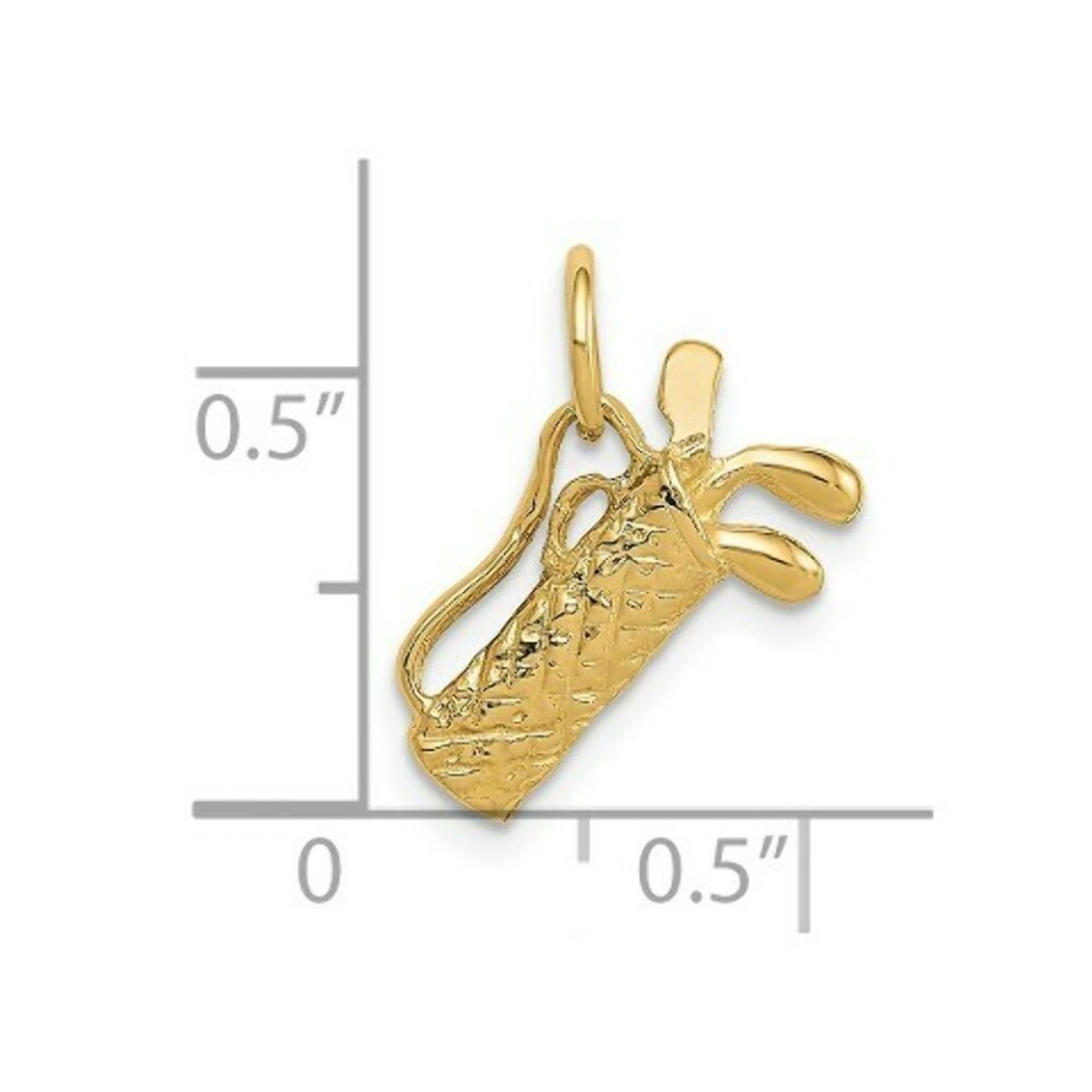 14K Yellow Gold Golf Bag Charm - (A82-587)