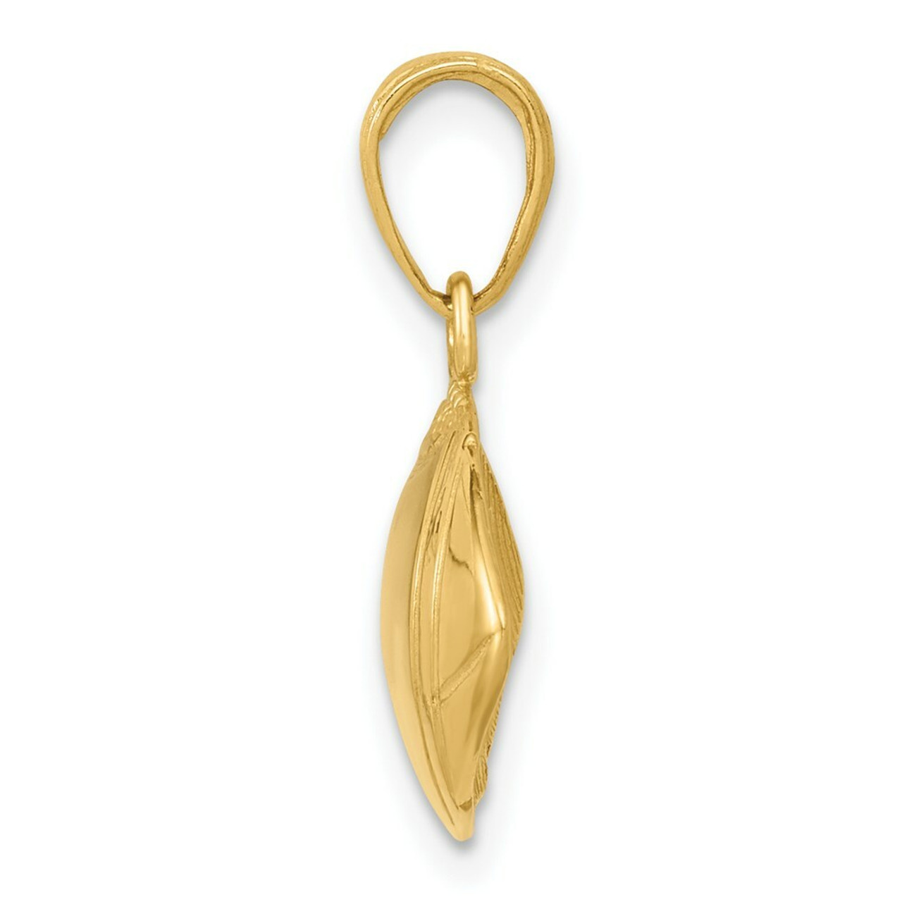 14K Yellow Gold Football Profile Pendant - (A83-518)