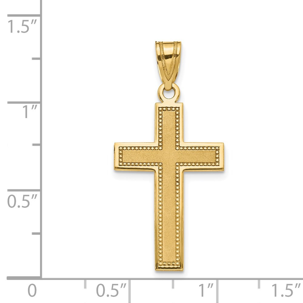 14K Yellow Gold Large Satin Cross Pendant - (A83-998) - Roy Rose