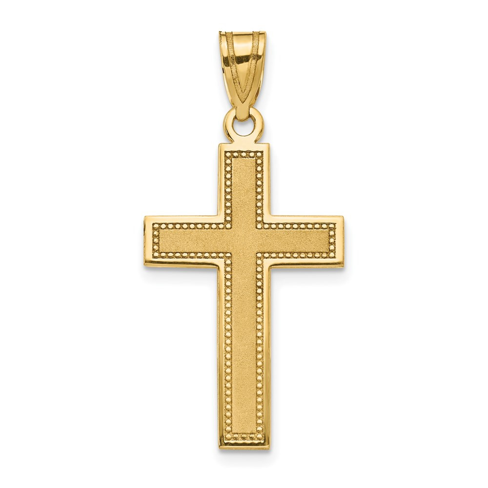 14K Yellow Gold Large Satin Cross Pendant - (A83-998) - Roy Rose