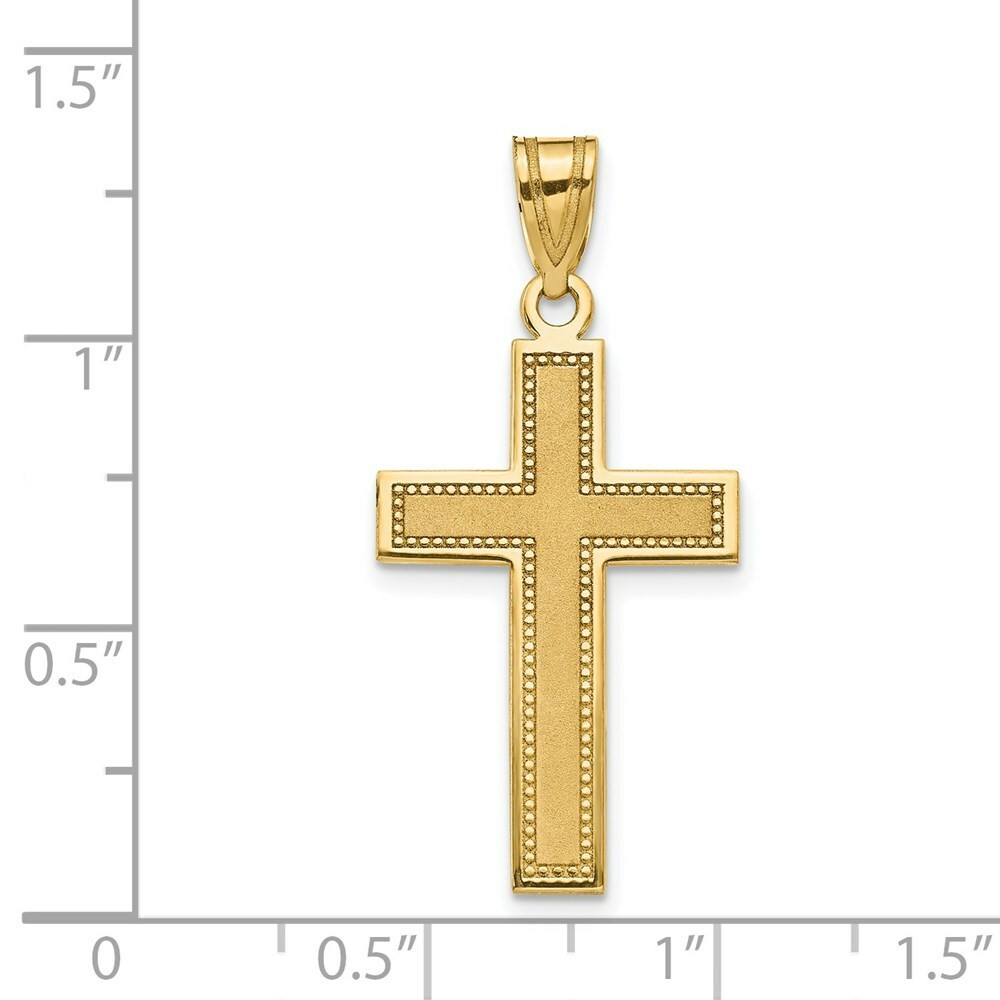14K Yellow Gold Large Satin Cross Pendant - (A83-998) - Roy Rose