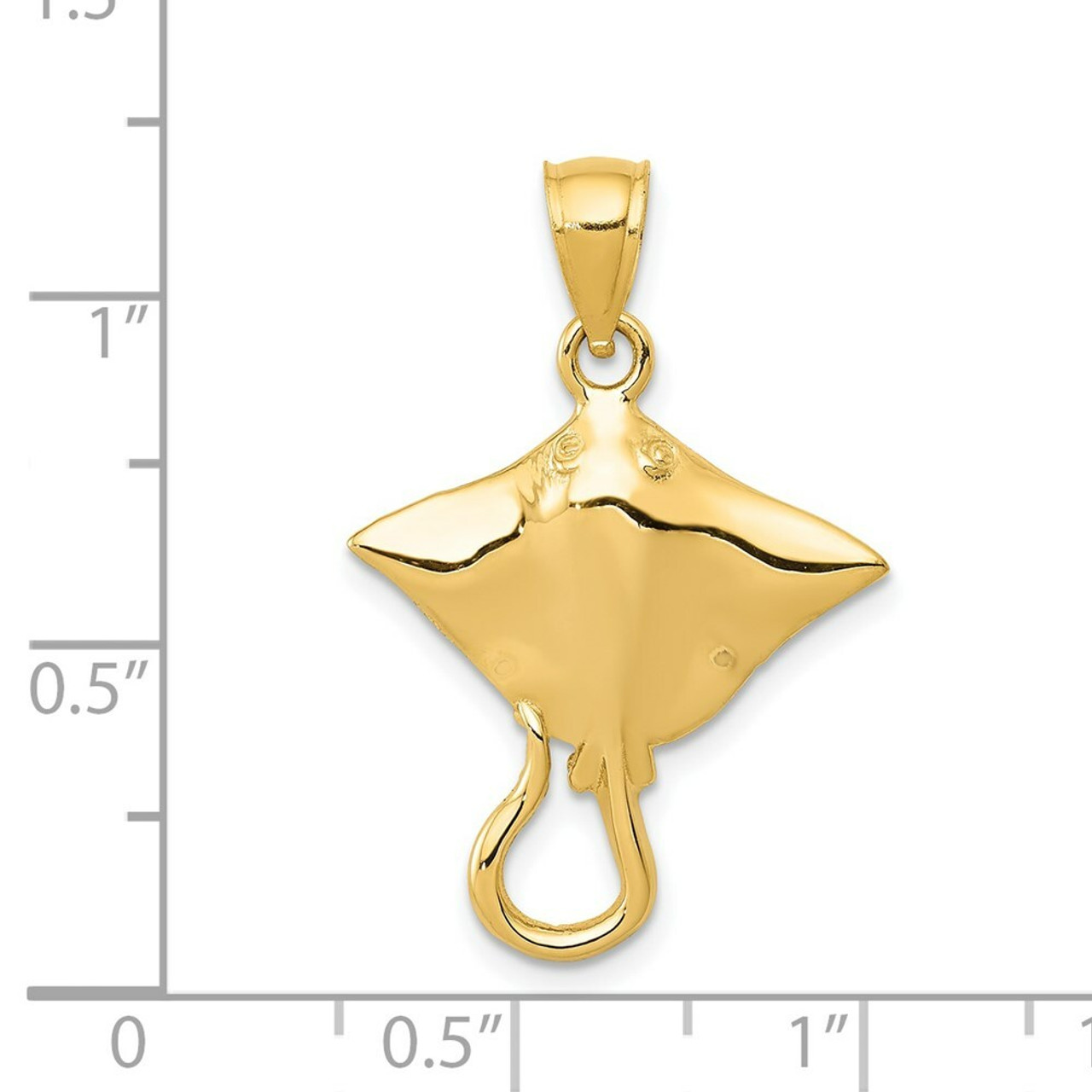 14K Yellow Gold Stingray Pendant - (A84-456)
