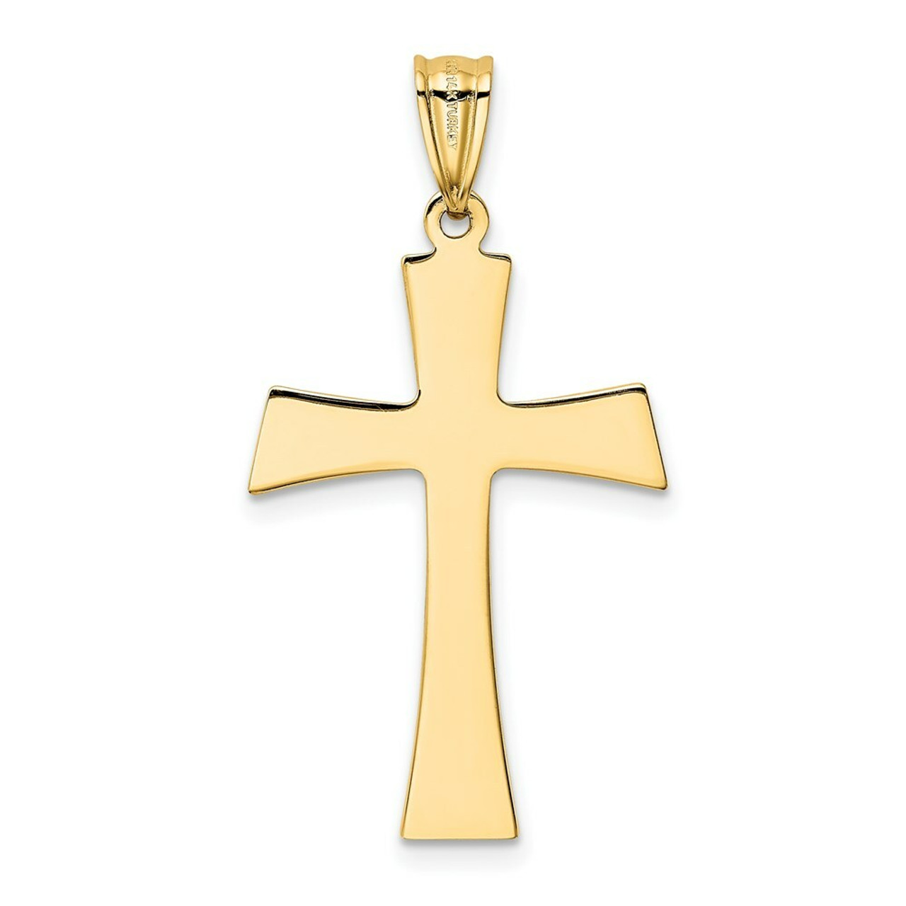 14K Yellow Gold Two-tone Cross Pendant - (A85-430)