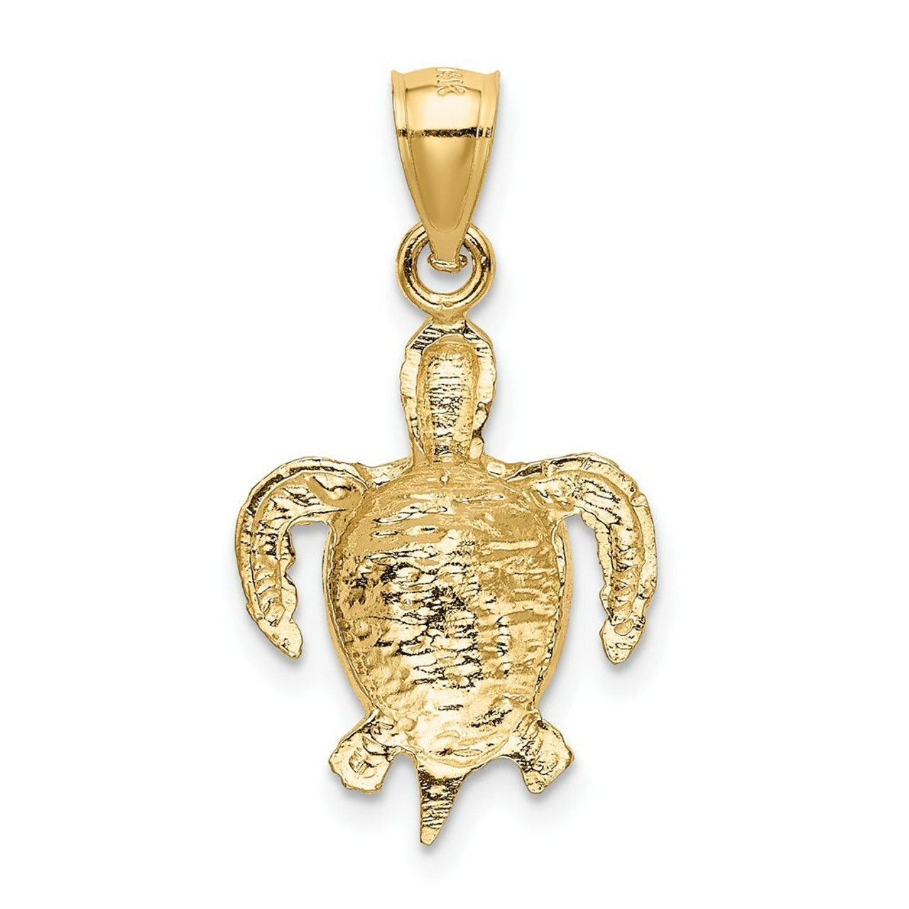 14K Yellow Gold Turtle Pendant - (A85-471)