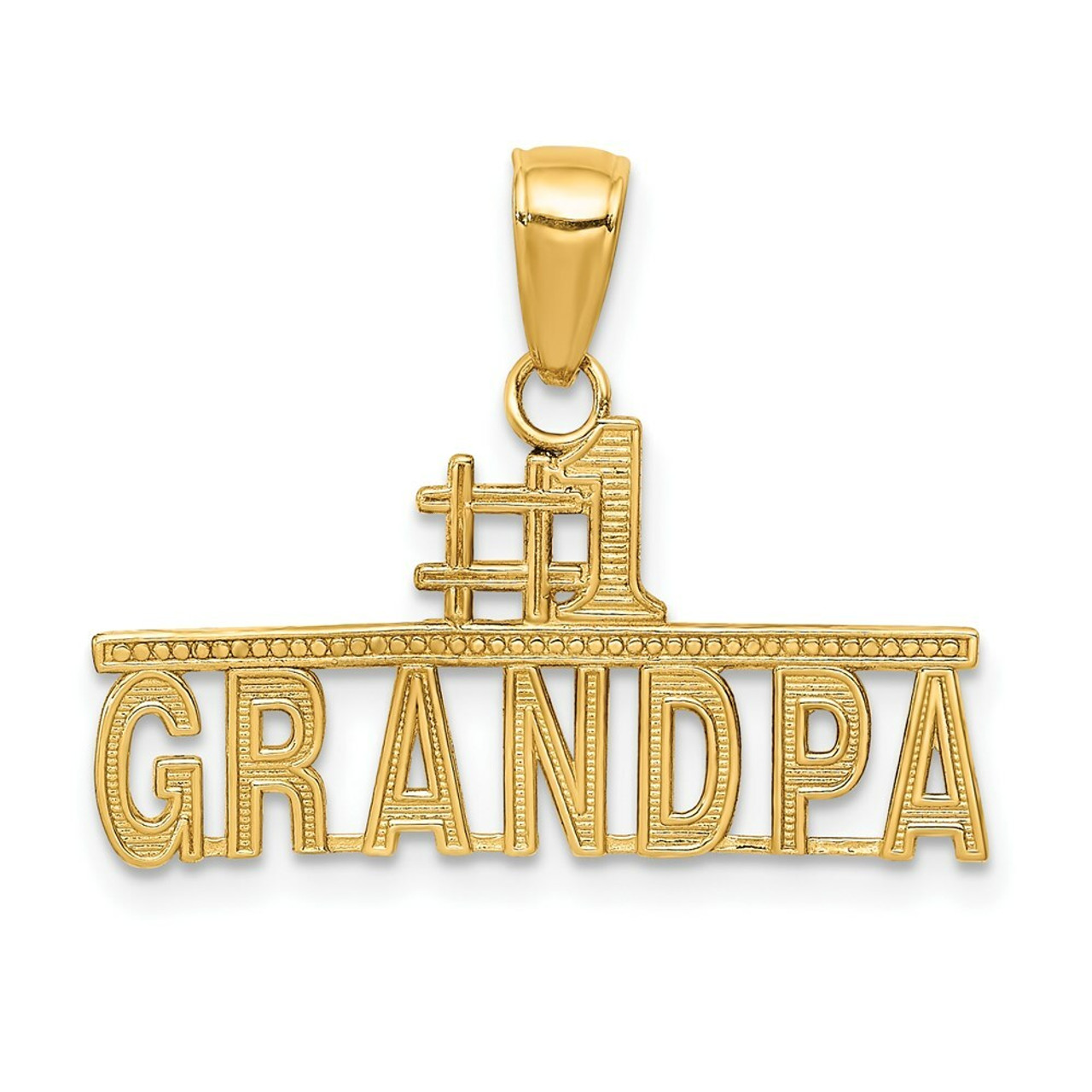 14K Yellow Gold #1 Grandpa Pendant - (A85-532)