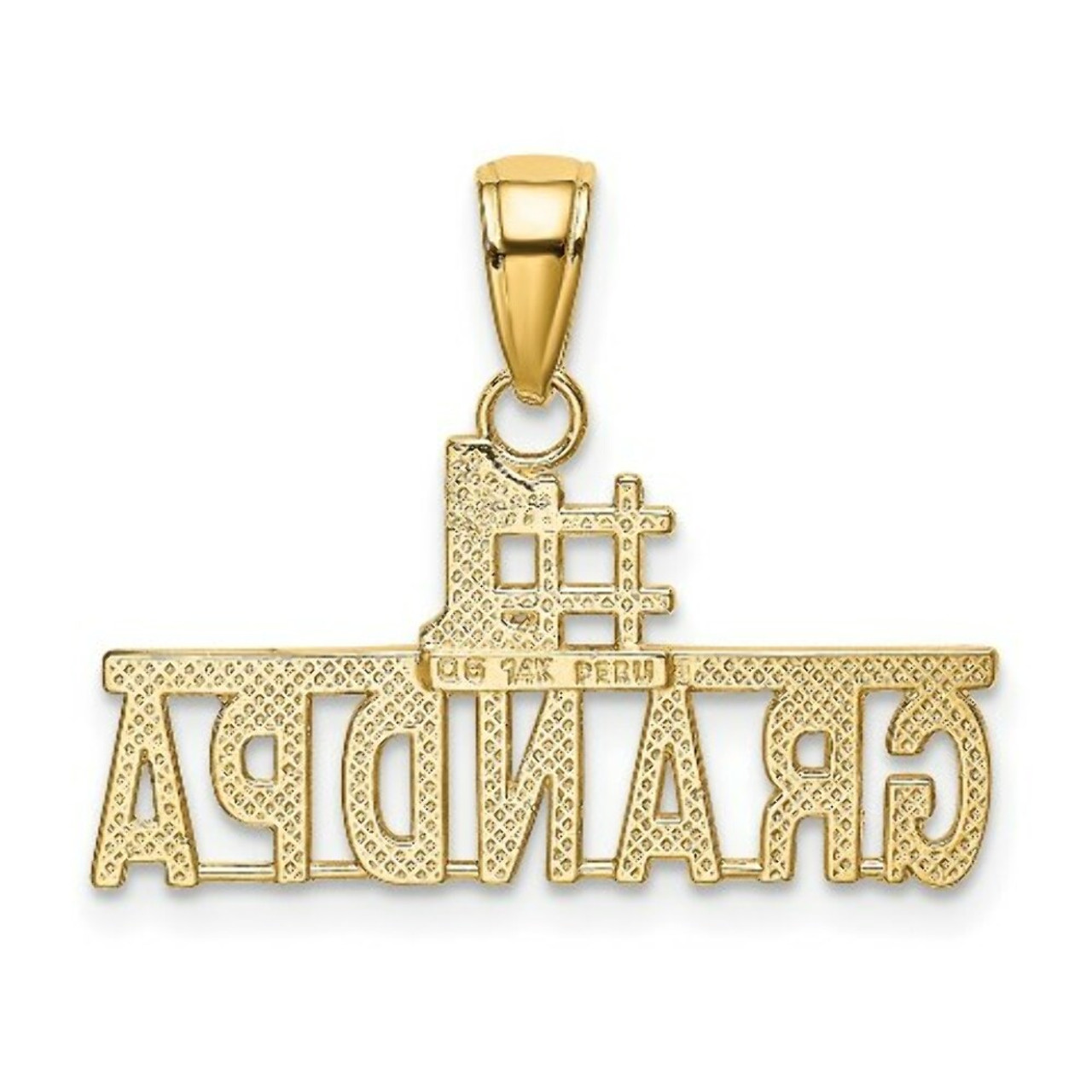 14K Yellow Gold #1 Grandpa Pendant - (A85-532)
