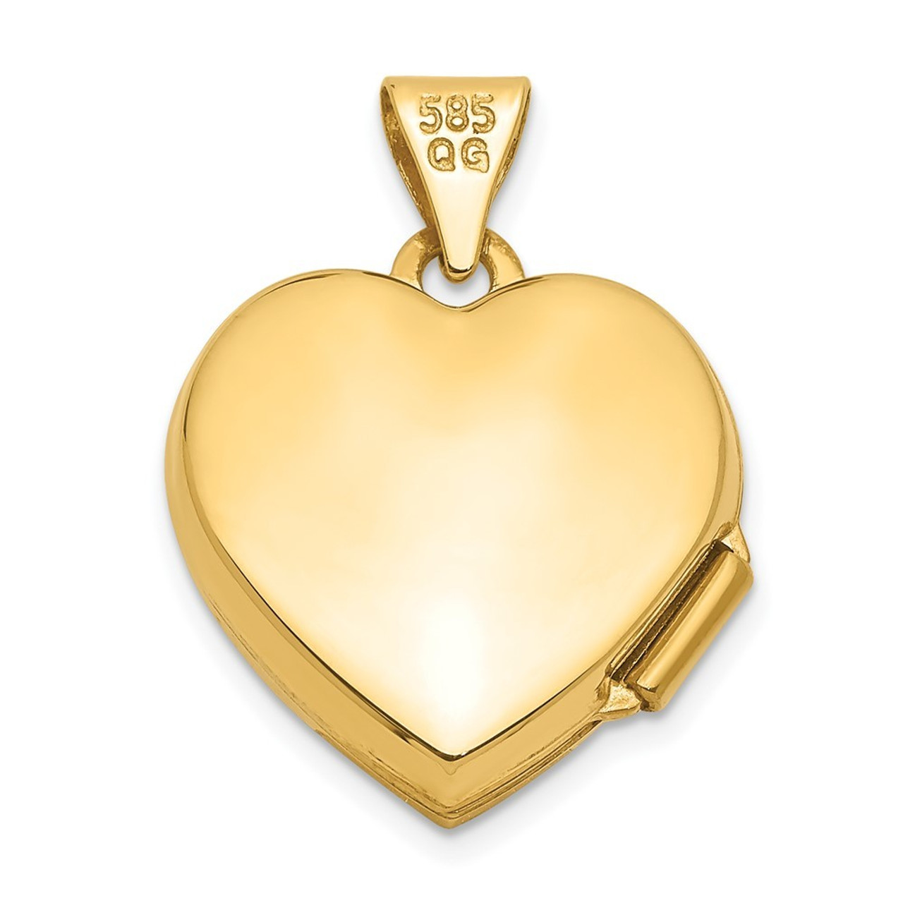 14K Yellow Gold 15mm Heart Locket - (A99-330)