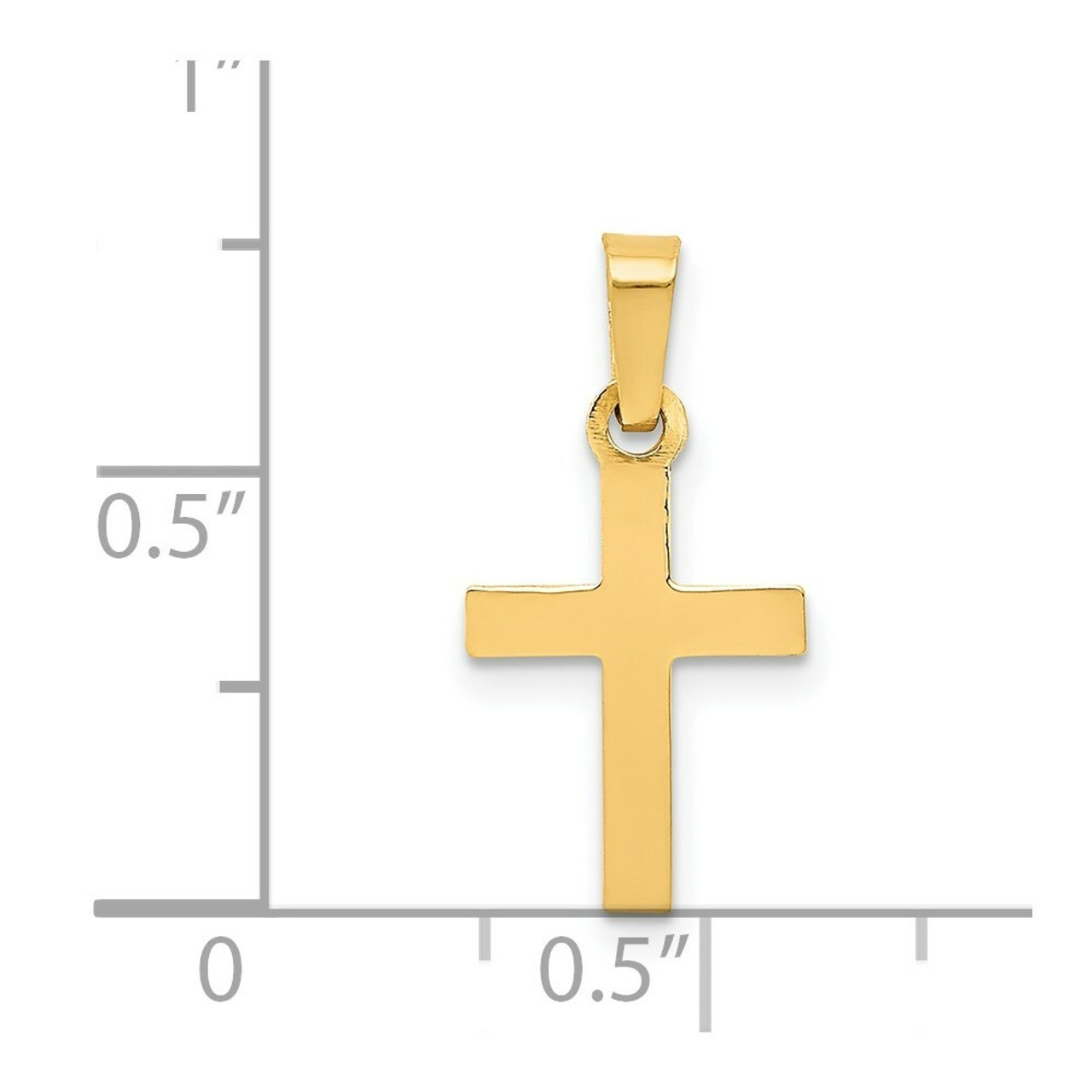 14K Yellow Gold Cross Pendant 21mm length - (B11-380)