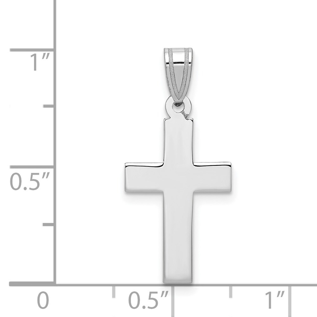14K White Gold Cross Pendant 26mm length - (B11-572)
