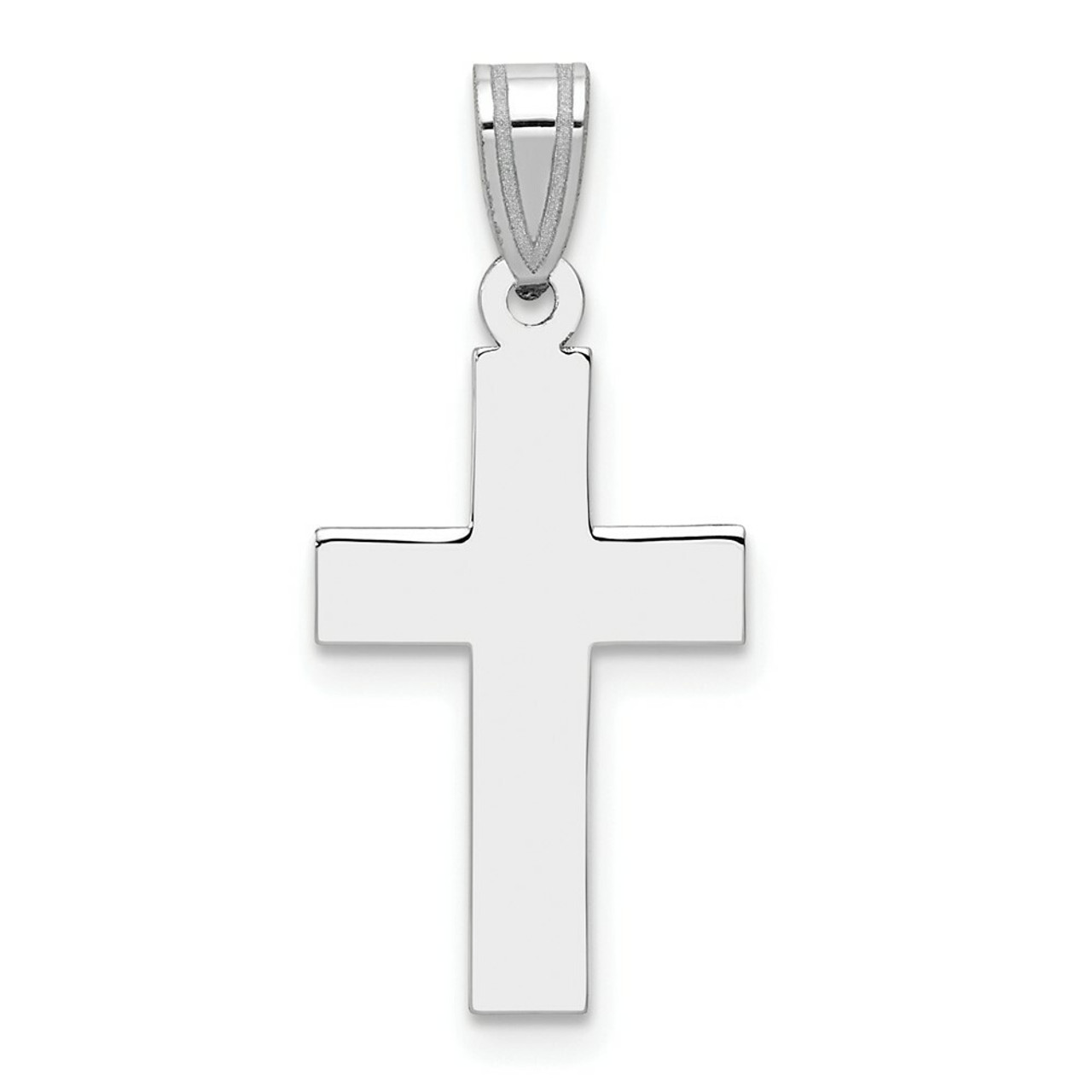 14K White Gold Cross Pendant 26mm length - (B11-572)
