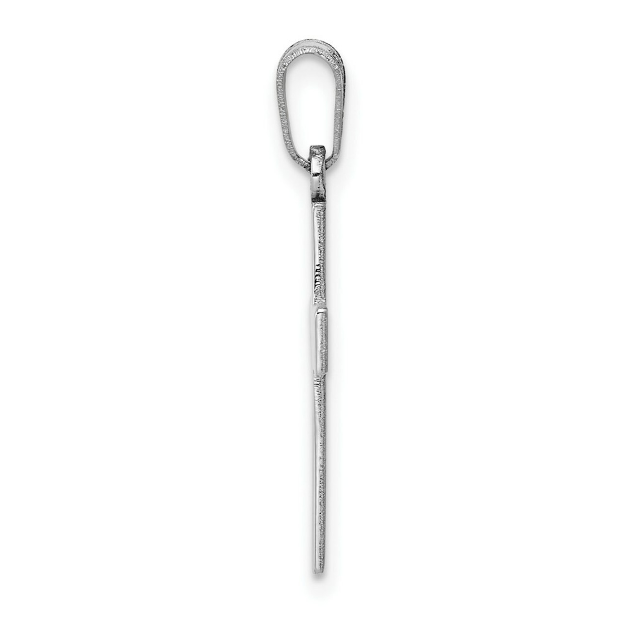 14K White Gold Cross Pendant 26mm length - (B11-572)