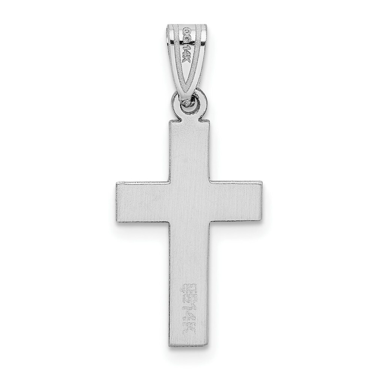 14K White Gold Cross Pendant 26mm length - (B11-572)