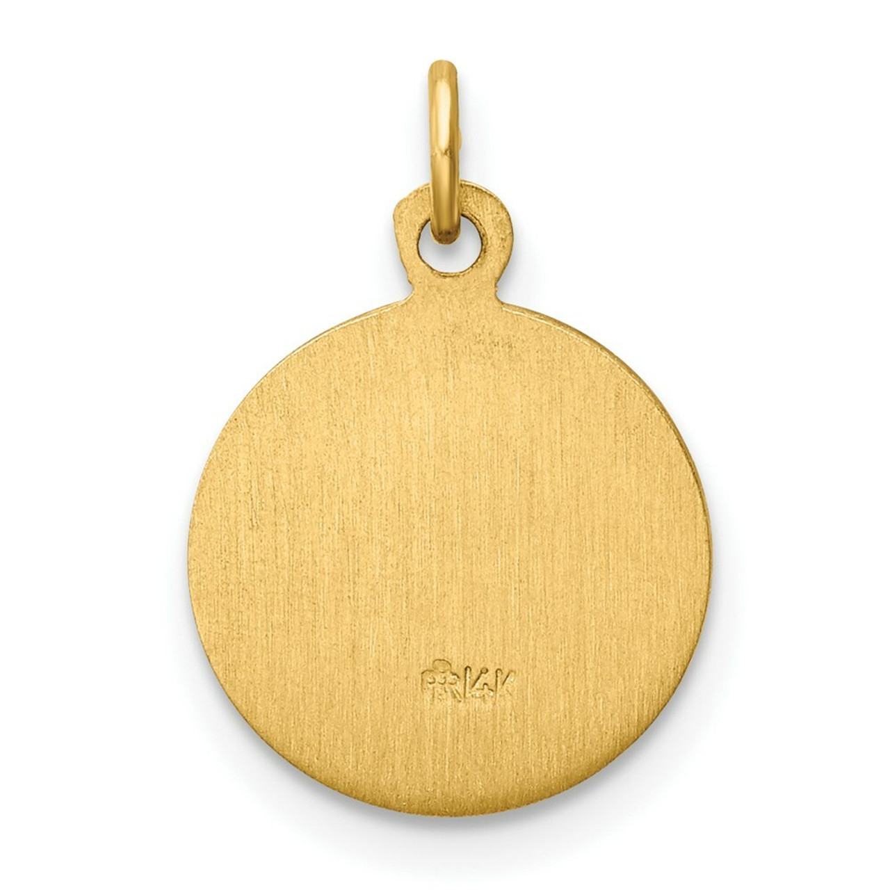 14K Yellow Gold Our Lady of Fatima Medal Charm 12mm width - (B11-678)