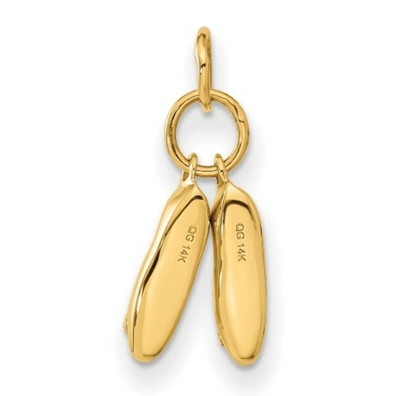 14K Yellow Gold Ballet Slippers Charm - (A82-448)