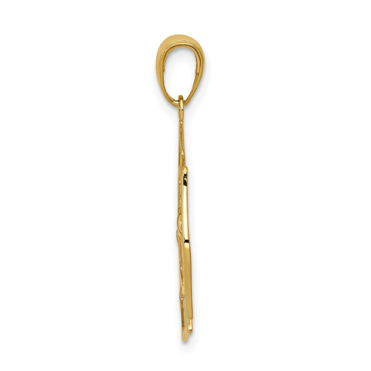 14K Yellow Gold Fireman Shield Pendant - (A82-968)