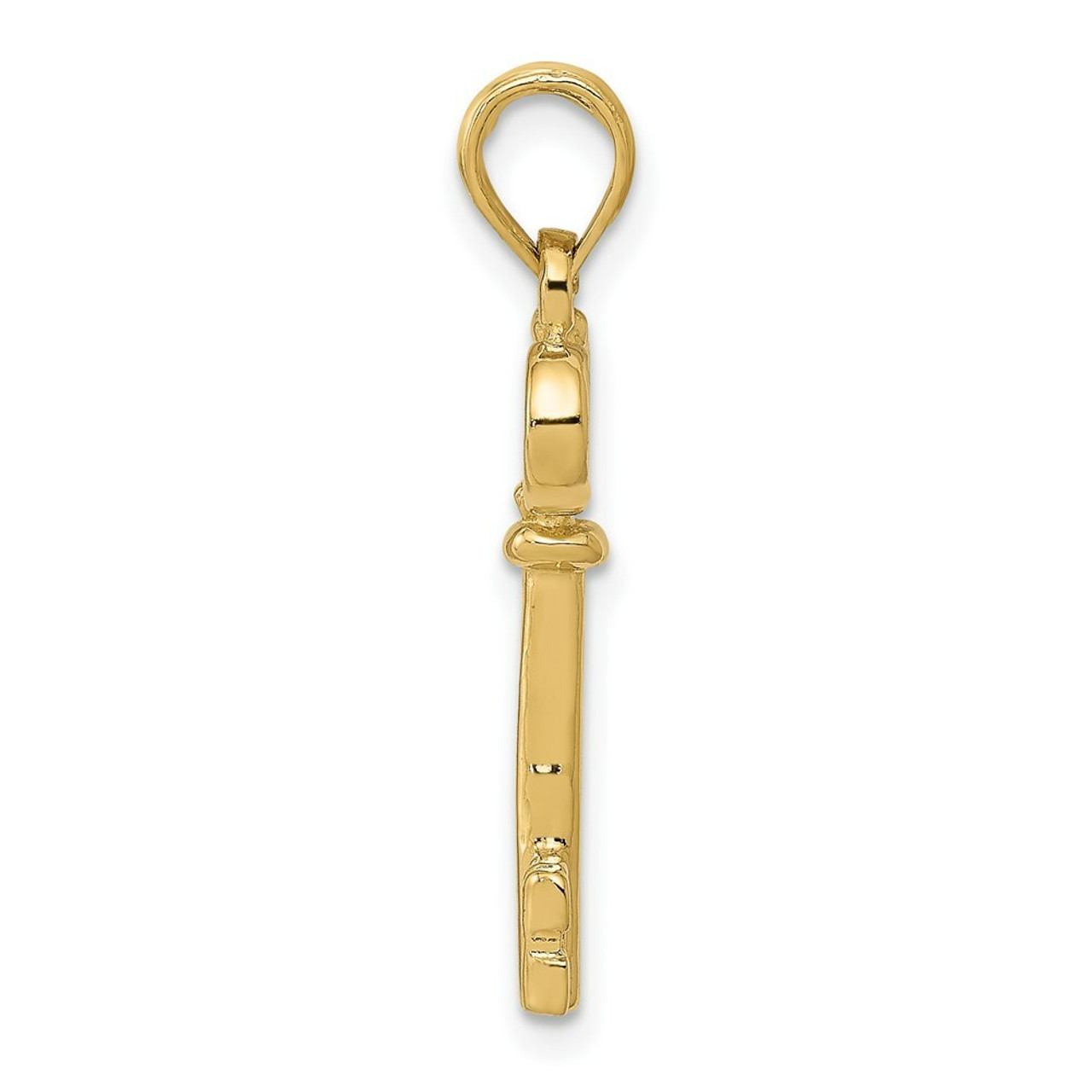 14K Yellow Gold 3-D Key Pendant - (A83-354)